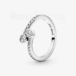 Pandora Two Sparkling Hearts Ring